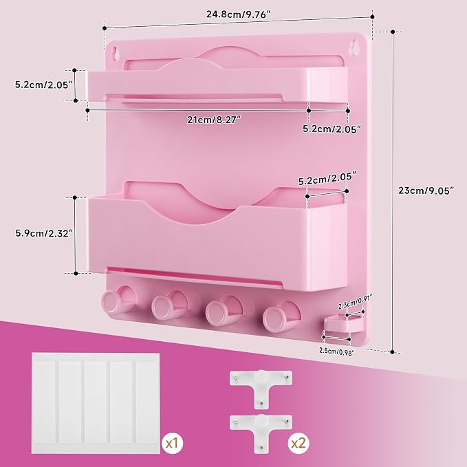 Pink Bedside Shelf Organizer - Image 3