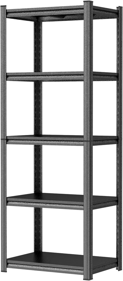 5-Tier Slim Metal Shelving Unit, Adjustable Narrow Standing Shelf by BEESTMUEBLE
