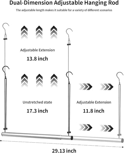 BaiNong Adjustable Closet Hanging Rod 17-30" Silver 4 Pack | Closet Rod - Image 8