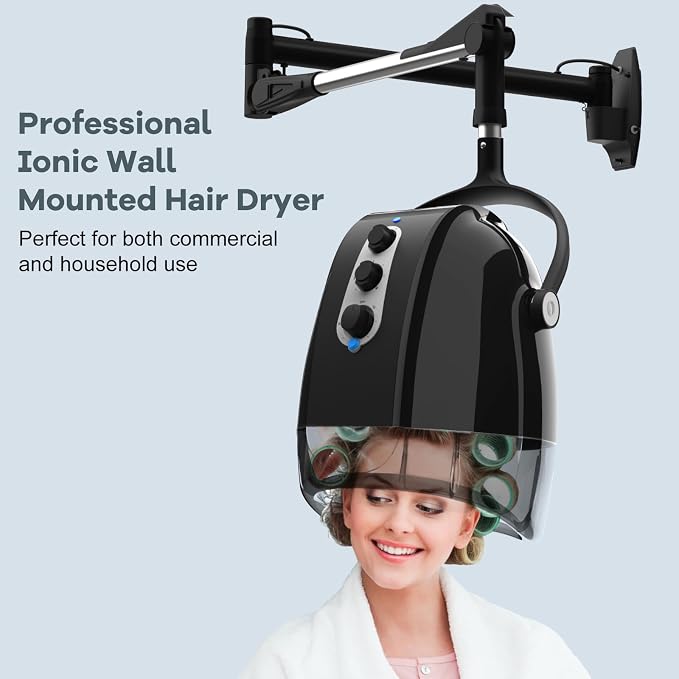SyyBhb Wall Mount Hooded Salon Hair Dryer, Professional Ionic Hair Color - Image 9