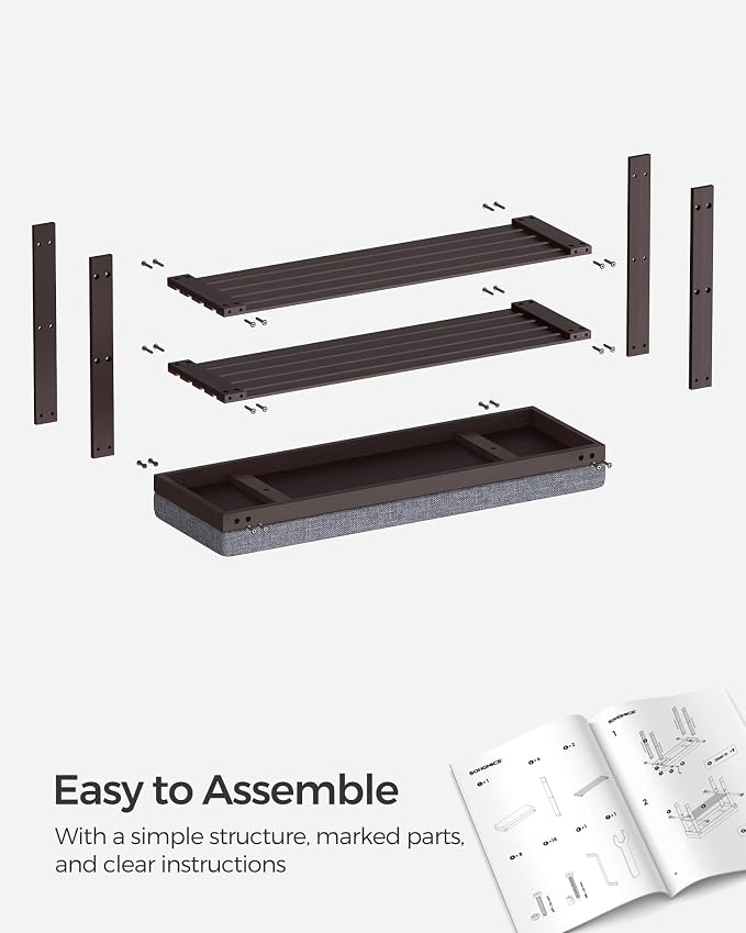 SONGMICS Bamboo Shoe Bench, 3-Tier Shoe Rack Organizer - Image 6