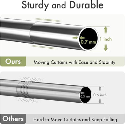 AmazerBath Spring Tension Shower Curtain Rod, 31-46.5 Inches Heavy Duty Tension - Image 3