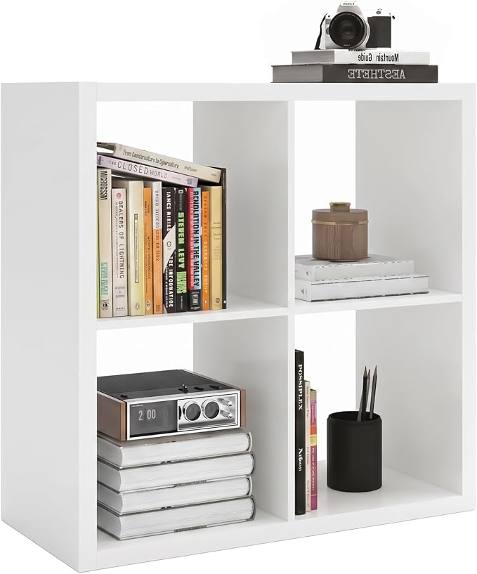 CTESNE【2026 Wooden Thick Frame 4 Cube Storage Organizer Shelf by CTESNE