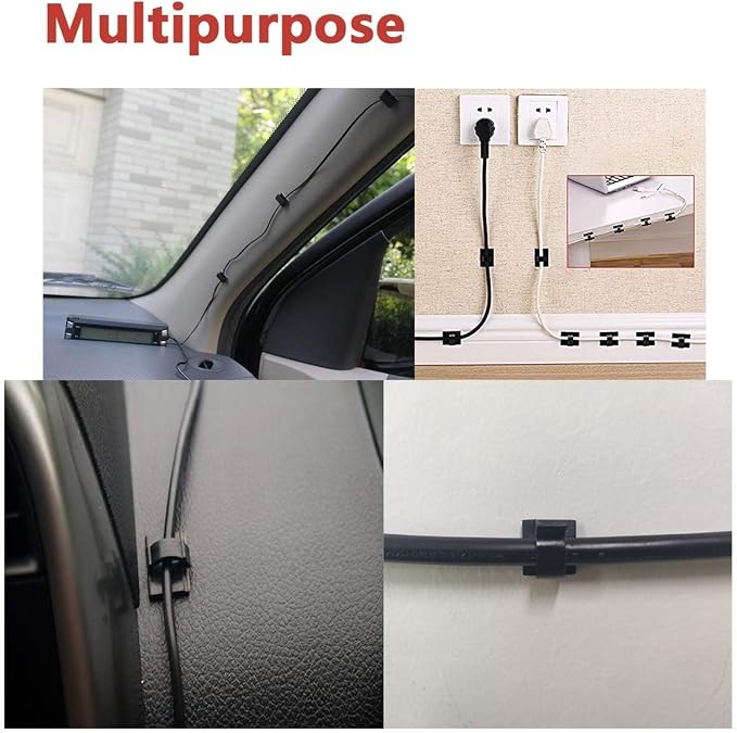 Cable Clips 40pcs with Strong Adhesive Tapes, Wire Holder Organizer Cord - Image 5
