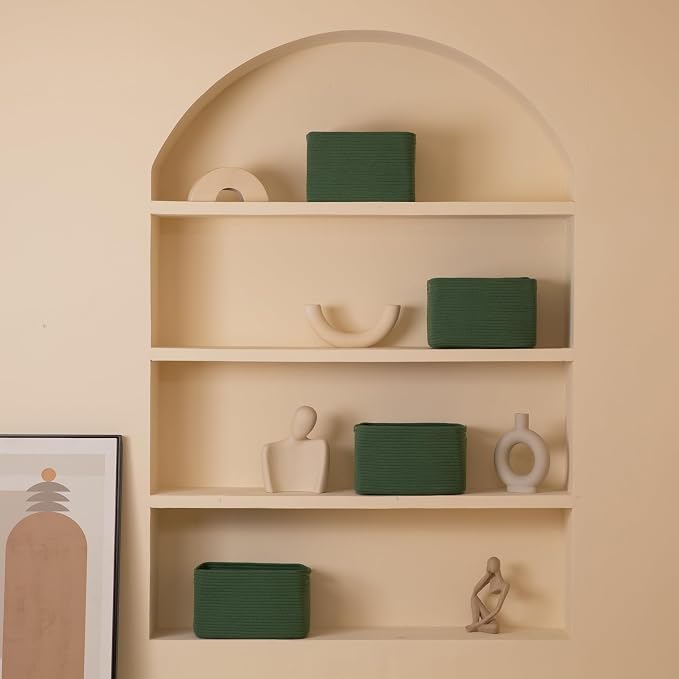 4 Pack Storage Baskets for Organizing, Woven Baskets for Shelves - Image 7