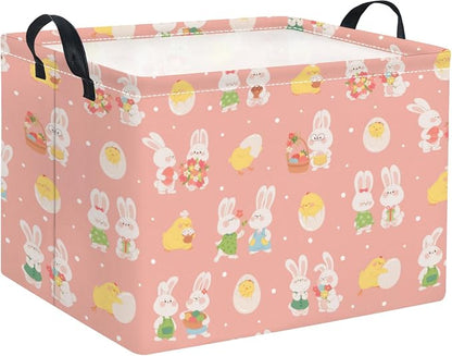 Rectangular Easter Basket for Home Kitchen Baby Girls Basket Cute Storage Bin by TIBAOLOVER