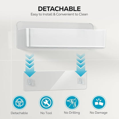 Nieifi Adhesive Shower Shelves, 2 Pieces | Rustproof ABS, Large Capacity - Image 5