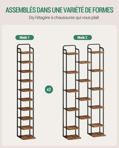 Hzuaneri 10 Tiers Vertical Shoe Rack, Narrow Shoe Tower, Tall Shoes Shelf - Image 5