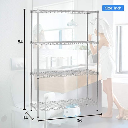 BestOffice Adjustable Wire Shelving Storage Shelves Heavy Duty Shelving Unit - Image 3