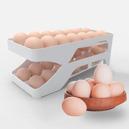 Egg dispenser for refrigerator, Automatic rolling egg holder for fridge by Haiaoxonr