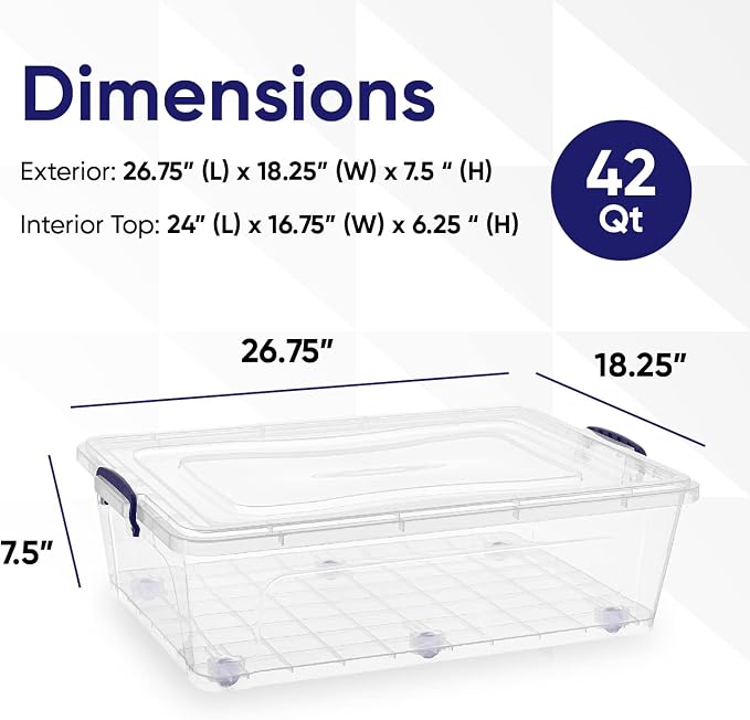 Superio Storage Bins with Lids- Clear Boxes - Image 2