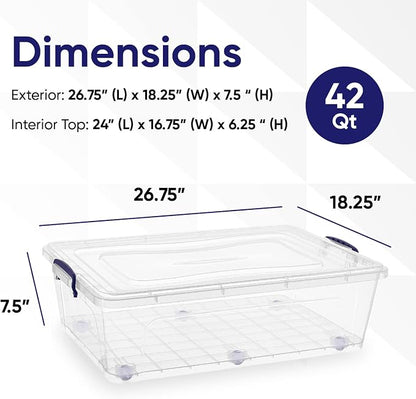 Superio Storage Bins with Lids- Clear Boxes - Image 2