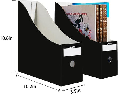 Limitliho 6 Pack Black Cardboard Magazine File Holder - Image 6