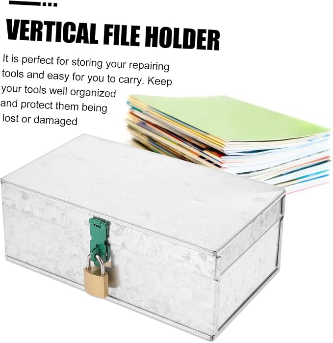 KICHOUSE Tool Box Rigid Storage Box Lock Iron Sheet Outdoor Storage Container - Image 4