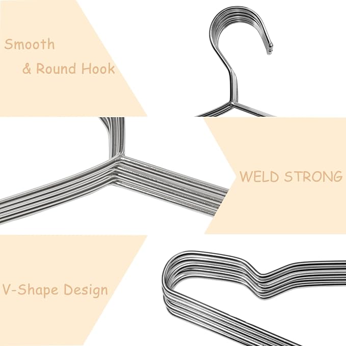 Extra Wide Wire Hangers for Plus Size Clothes, 19.6 Inch Stainless Steel Plus - Image 5