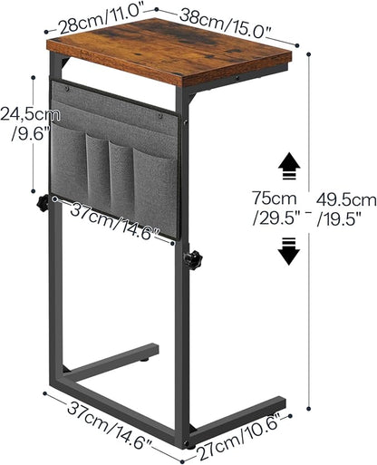 HOOBRO C Shaped End Table, 29.5’’ Adjustable Height Side Table - Image 3