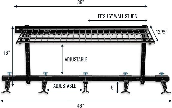 StoreYourBoard Lone Peak Ski Storage Rack and Wall Shelf, Holds 5 Pairs of Skis - Image 2