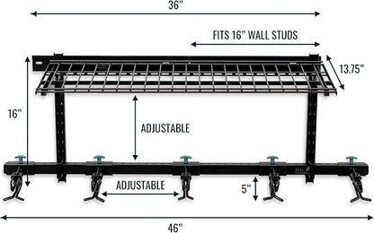 StoreYourBoard Lone Peak Ski Storage Rack and Wall Shelf, Holds 5 Pairs of Skis - Image 2