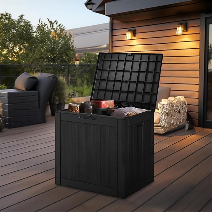 30 Gallon Outdoor Storage Box, Resin Deck Boxes Waterproof, Indoor Outdoor Bin - Image 2