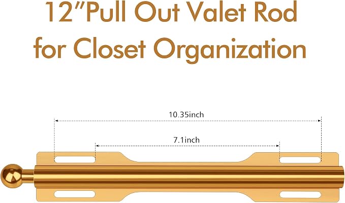 FIRJOY 12" Valet Rod for Closet Pull Out - Image 2