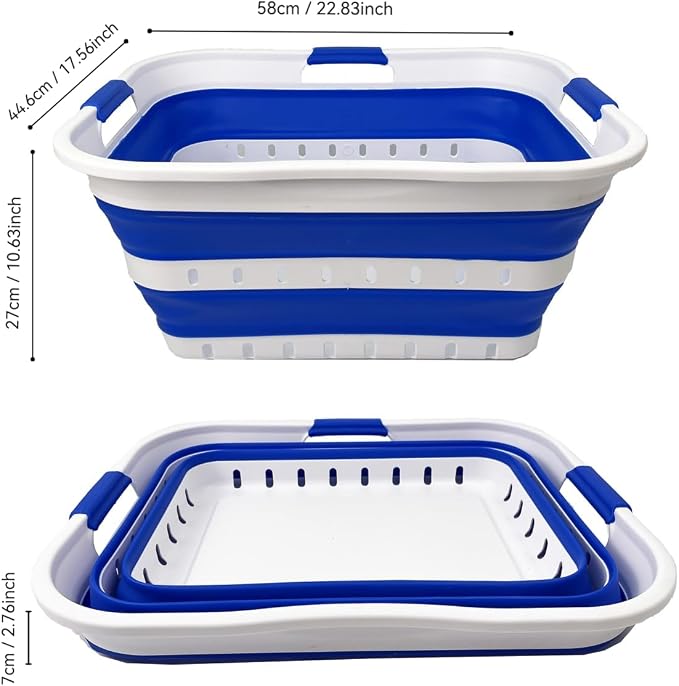 SAMMART 42L Collapsible Plastic Laundry Basket - Image 2