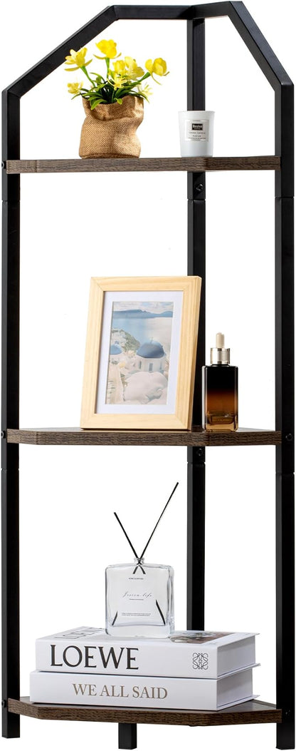 Fun Memories 3 Tier Corner Shelf, 40” Corner Shelf Stand, Corner Bookshelf by FunMemories