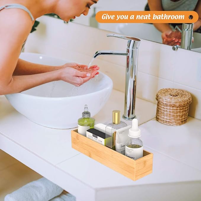 Bamboo Kitchen Drawer Organizer, Wooden Storage Box - Image 4