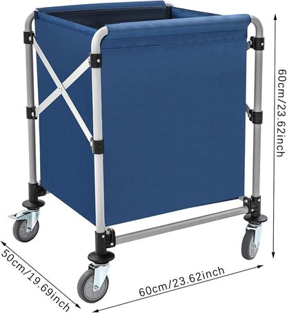 Commercial Laundry Cart with Wheels, Folding Laundry Hamper Cart, Heavy Duty - Image 2