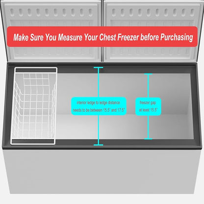 SANNO 17.5in Chest Freezer Basket, Freezer Organizer Bins, Sturdy Metal Wire - Image 3
