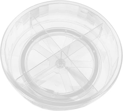 Rotating Spice Rack and Makeup Organizer Transparent Storage Tray by FELTECHELECTR
