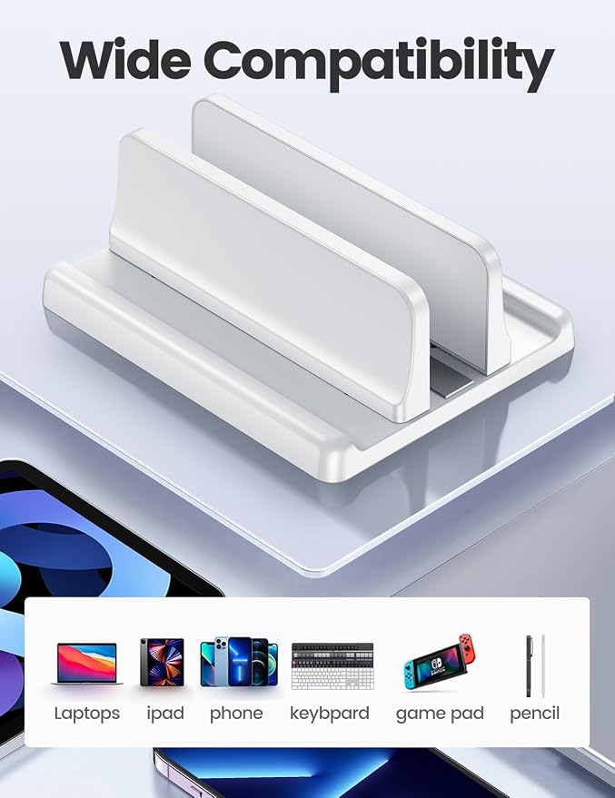 Vaydeer Vertical Laptop Stand Holder Plastic Adjustable Desktop Notebook Dock - Image 5