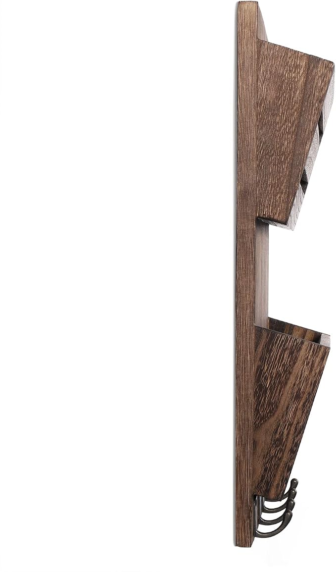 MOOACE Mail Organizer Wall Mount, Wood Mail and Key Holder - Image 3