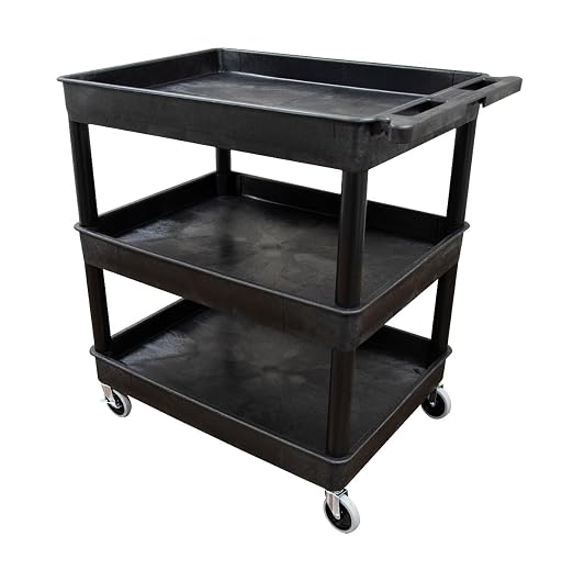 Classroom Basics TC111-B Extra Large Three-Shelf Rolling Utility Cart, - Image 3