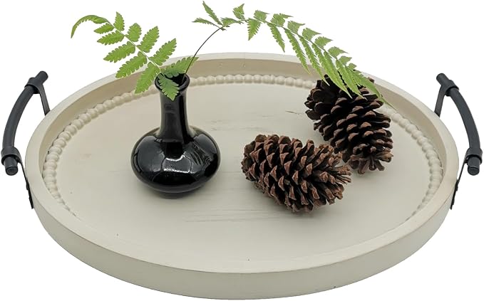 Oval Rustic Wooden Decorative Tray, Serving Tray - Image 3