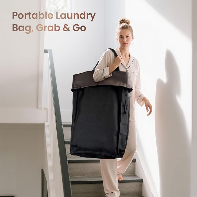 160L Laundry Basket with Wheels, 2-section Rolling Laundry Basket, Large - Image 7