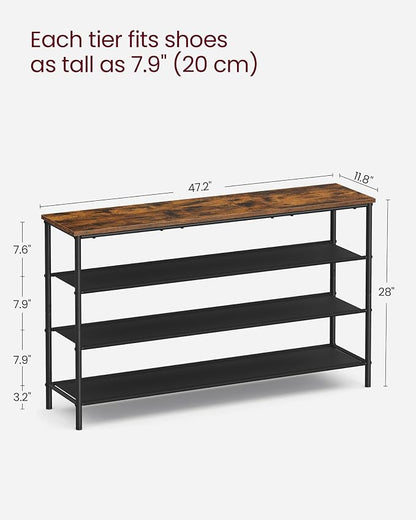 VASAGLE Shoe Rack, 4-Tier Shoe Storage Organizer - Image 3