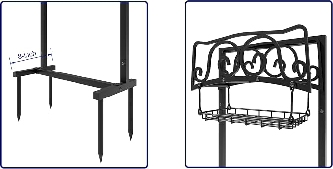 Kingson Water Hose Holder Freestanding, Garden Hose Holder Holds 150-Feet Hose - Image 4