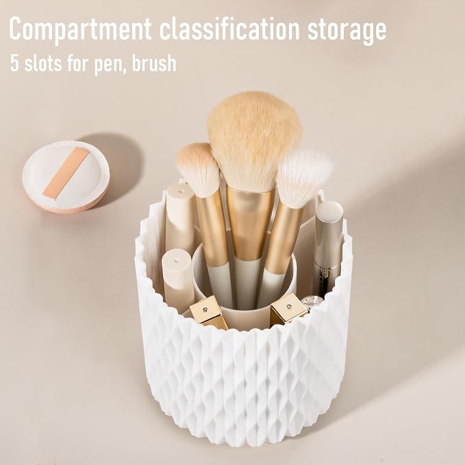 Anyoifax Makeup Brush Holder Organizer 360°Rotating Make Up Brushes Container - Image 3