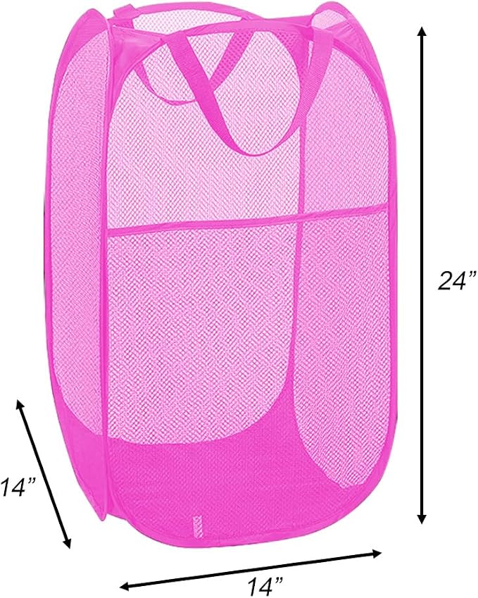 Larpur 2Pack Foldable Popup Laundry Basket, Collapsible Portable Mesh Clothes - Image 2