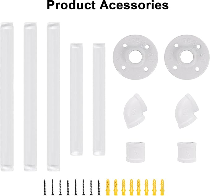 Industrial Iron Pipe Clothes Hanging Bar DIY Wall-Mounted Garment Rack Heavy - Image 8