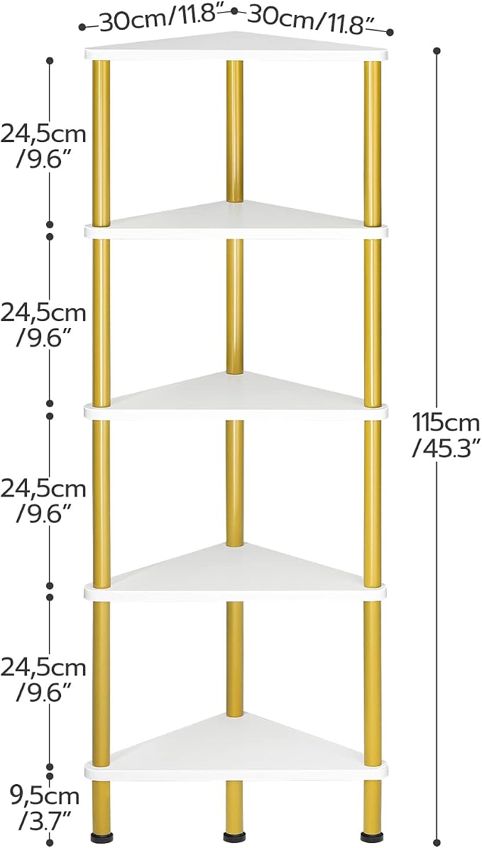 HOOBRO Corner Shelf Stand, Industrial 5-Tier Wall Corner Bookshelf - Image 3