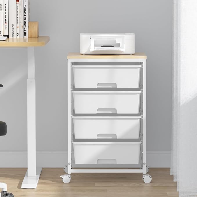 Utility Cart with 4 Drawers, 4-Tier Rolling Storage Cart Organizer - Image 9