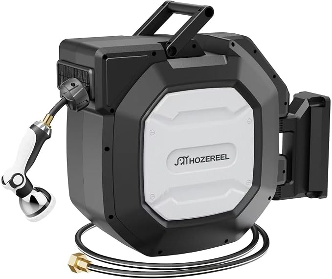 1/2" x 100+6 FT Heavy Duty Retractable Garden Hose Reel by HOZEREEL, Outdoor by Spaceandtimesaver