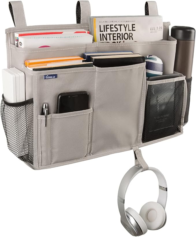 Surblue Bedside Caddy Hanging Bed Organizer Storage Bag Pocket - Image 2