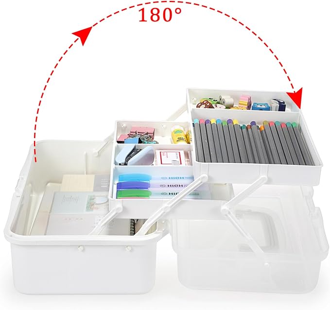 BTSKY 3-Layer Plastic Dividing Storage Box Craft Organizer - Image 2