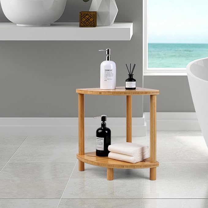 Upgraded Bamboo Corner Shower Stool - Image 8