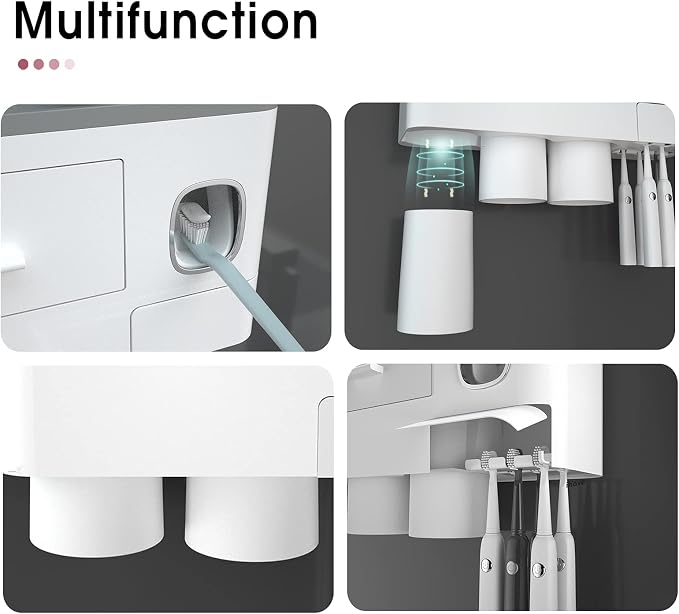 iHave Toothbrush Holders for Bathrooms, 3 Cups Toothbrush Holder Wall Mounted - Image 9