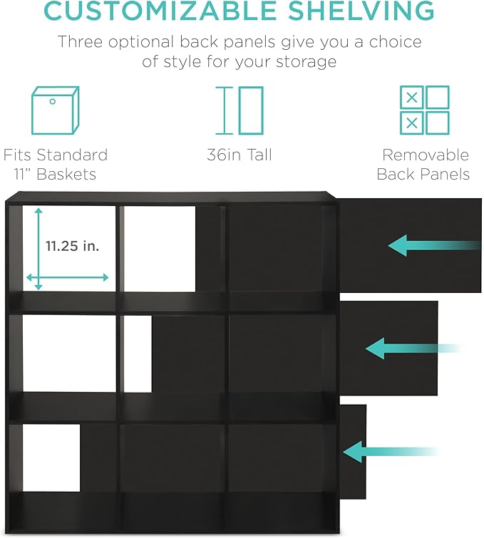 Best Choice Products 9-Cube Storage Organizer, 11in Shelf Opening, Display Shelf - Image 4
