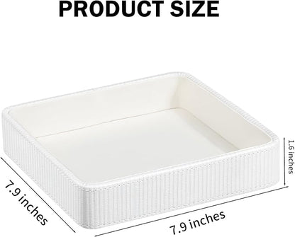 PU Leather Valet Tray Organizer, Small Nightstand Organizer Bedside Desktop - Image 7