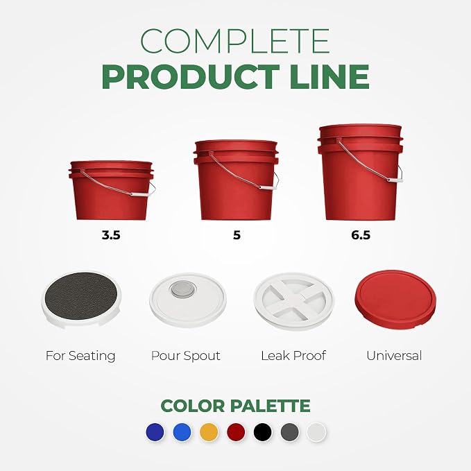 EconoHome 5-Gallon Red Bucket Pail Container - Image 8